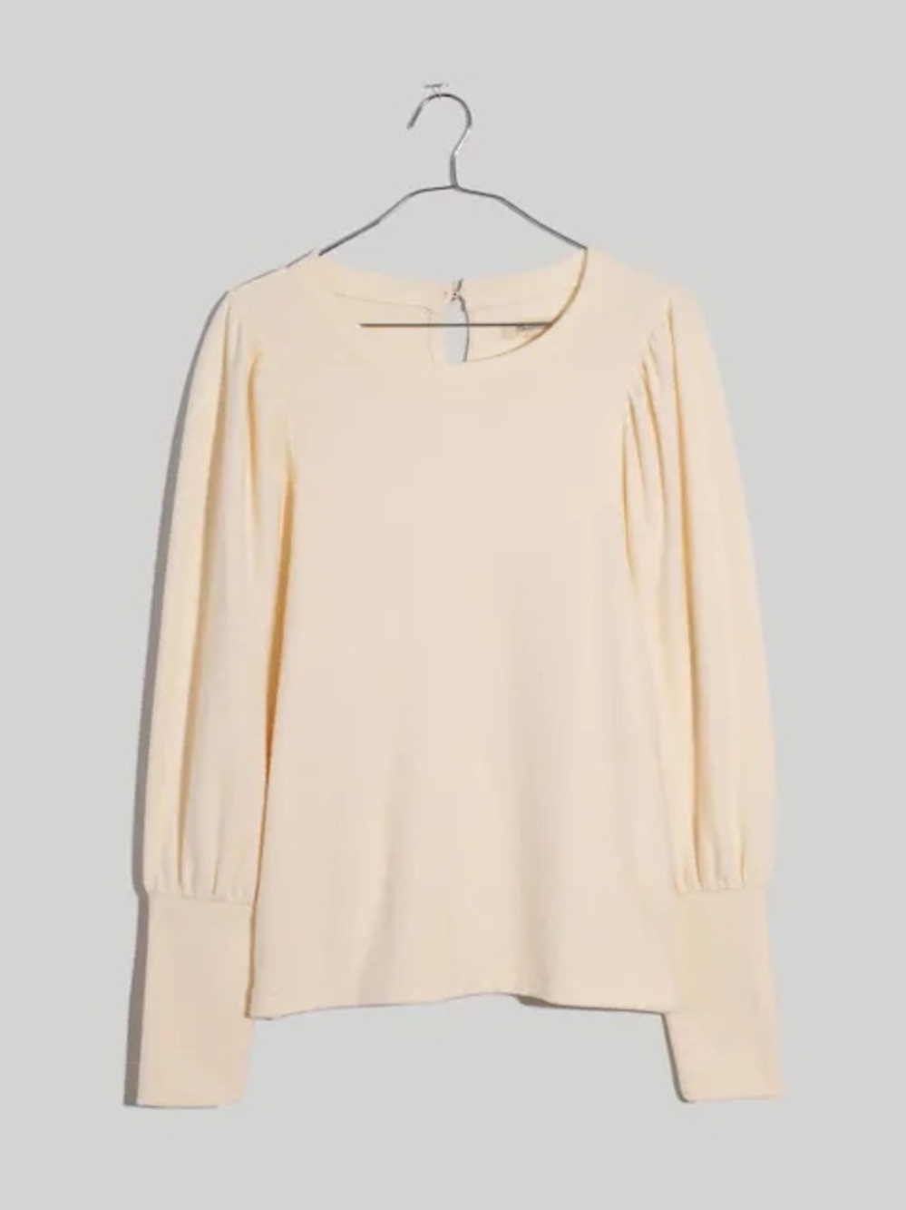 Madewell Brushed Puff-Sleeve Top - Antique Cream